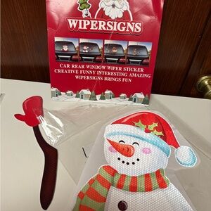 3D Smiling Snowman Car Wiper Sticker